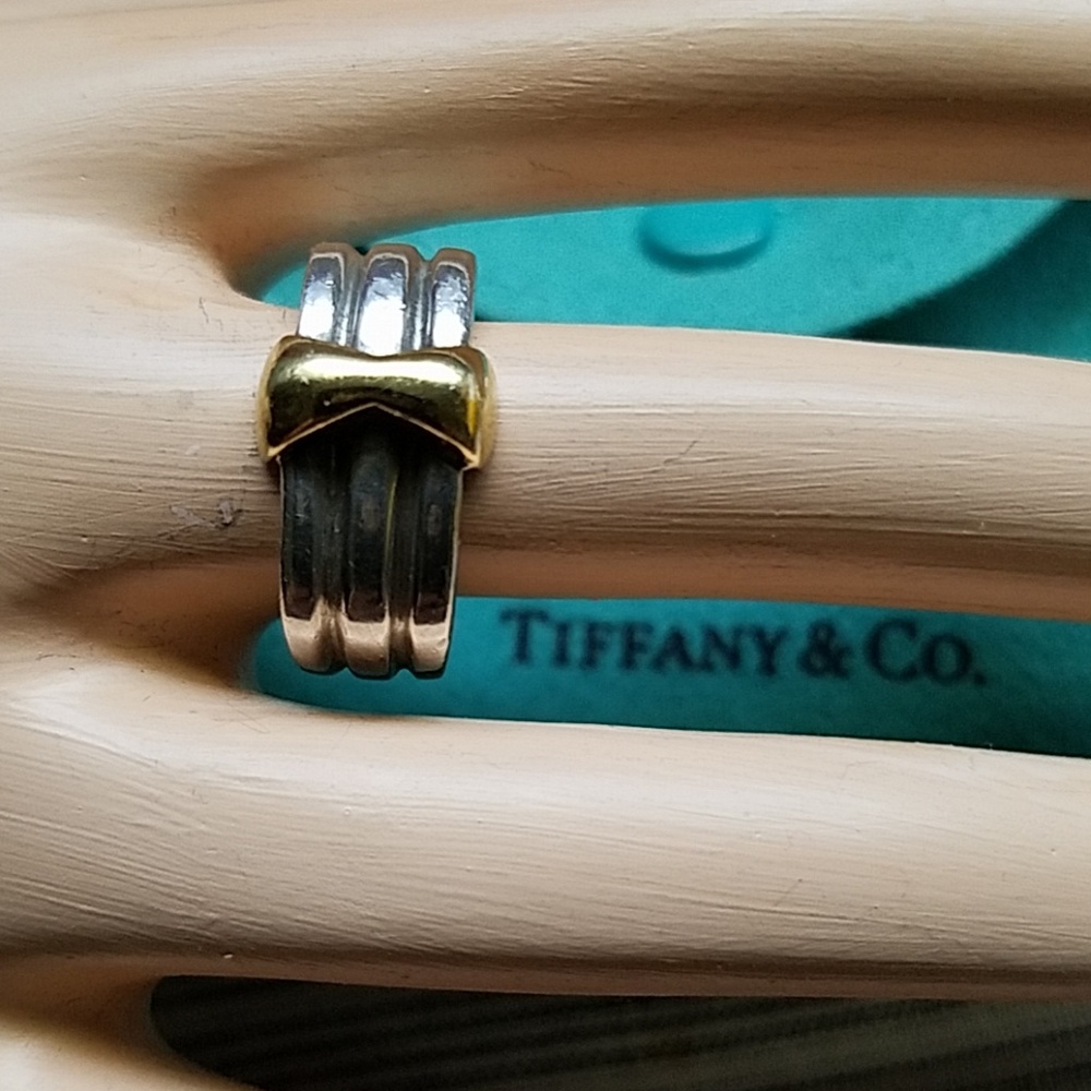 Tiffany & Co. Silver & Gold Bow ring